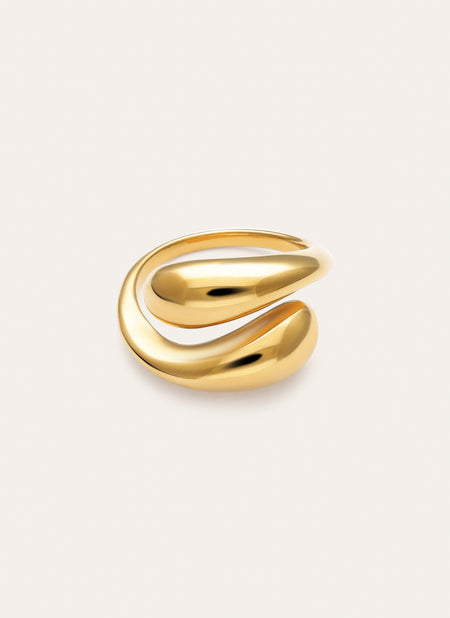 Abraccio Stainless Steel Gold Maxi Ring 