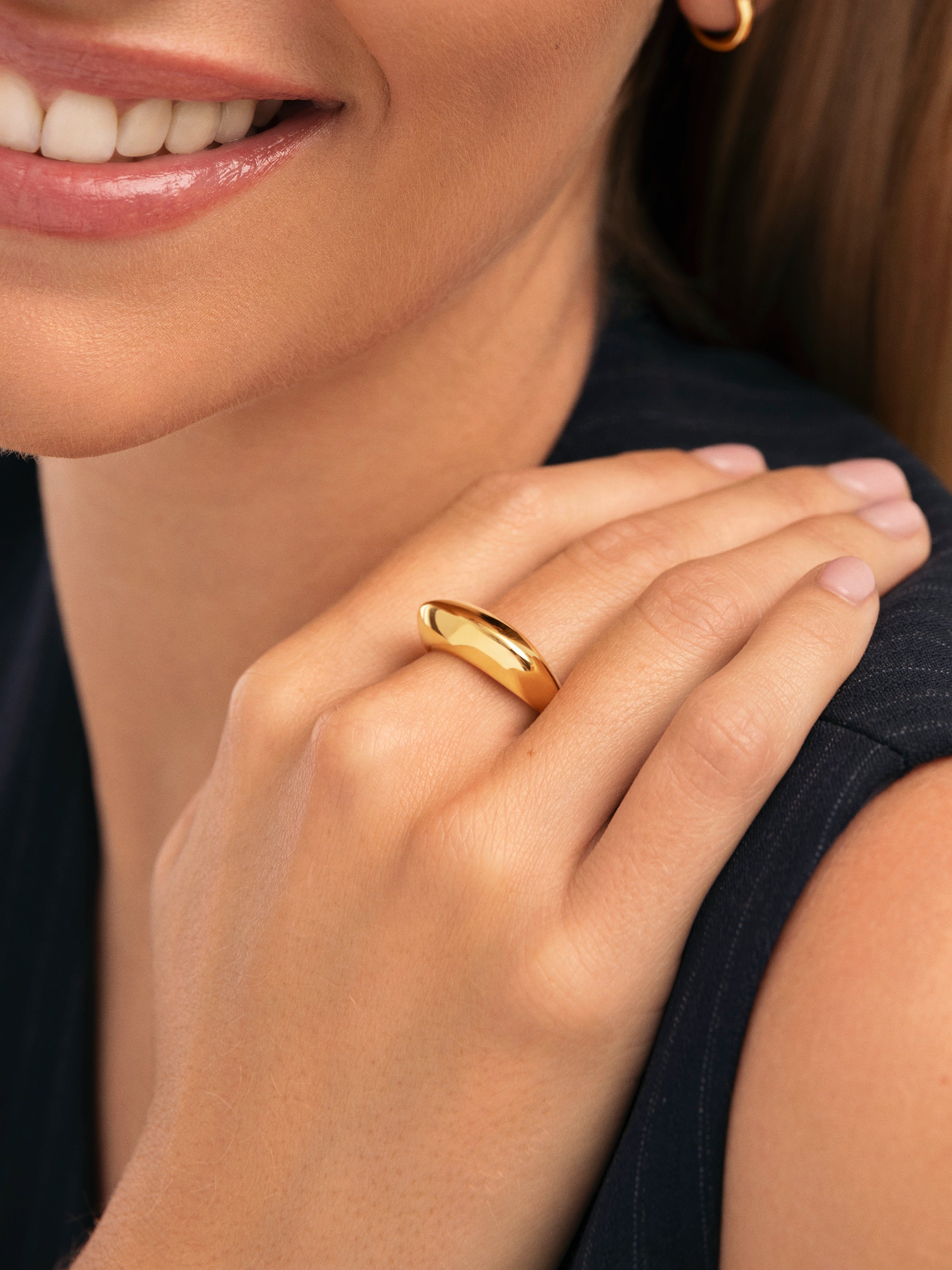 Mariana Maxi Ring Edelstahl, vergoldet