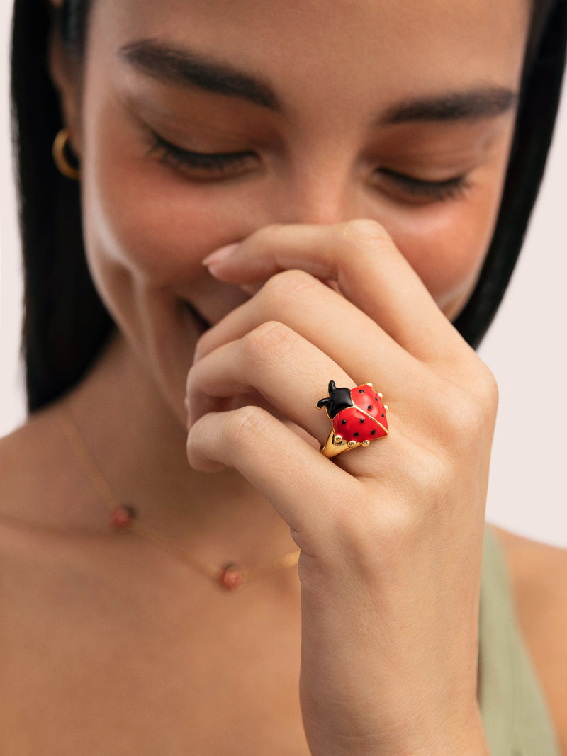 Bague Coccinelle Plaqué Or