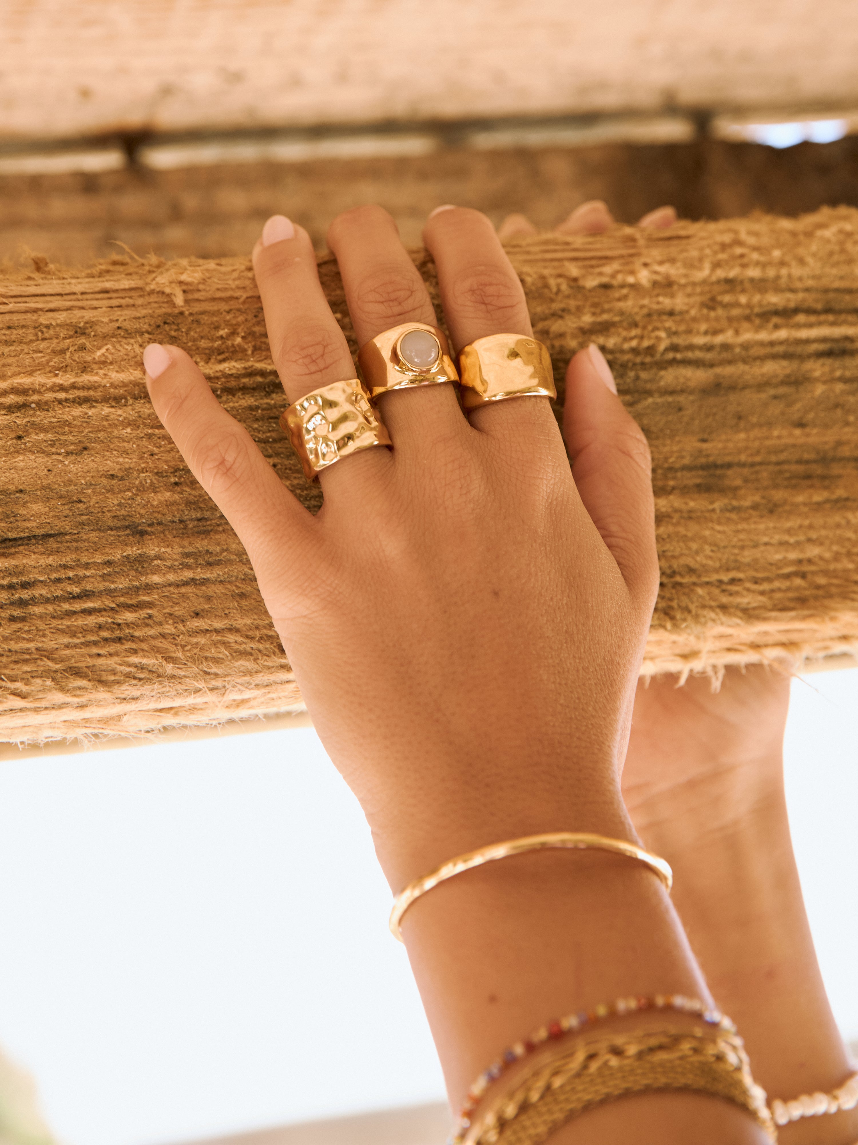 Marea L Ring, vergoldet