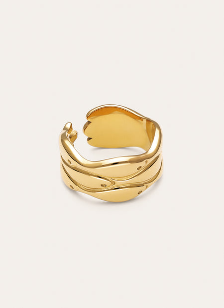 Anillo Maui Acero Baño Oro