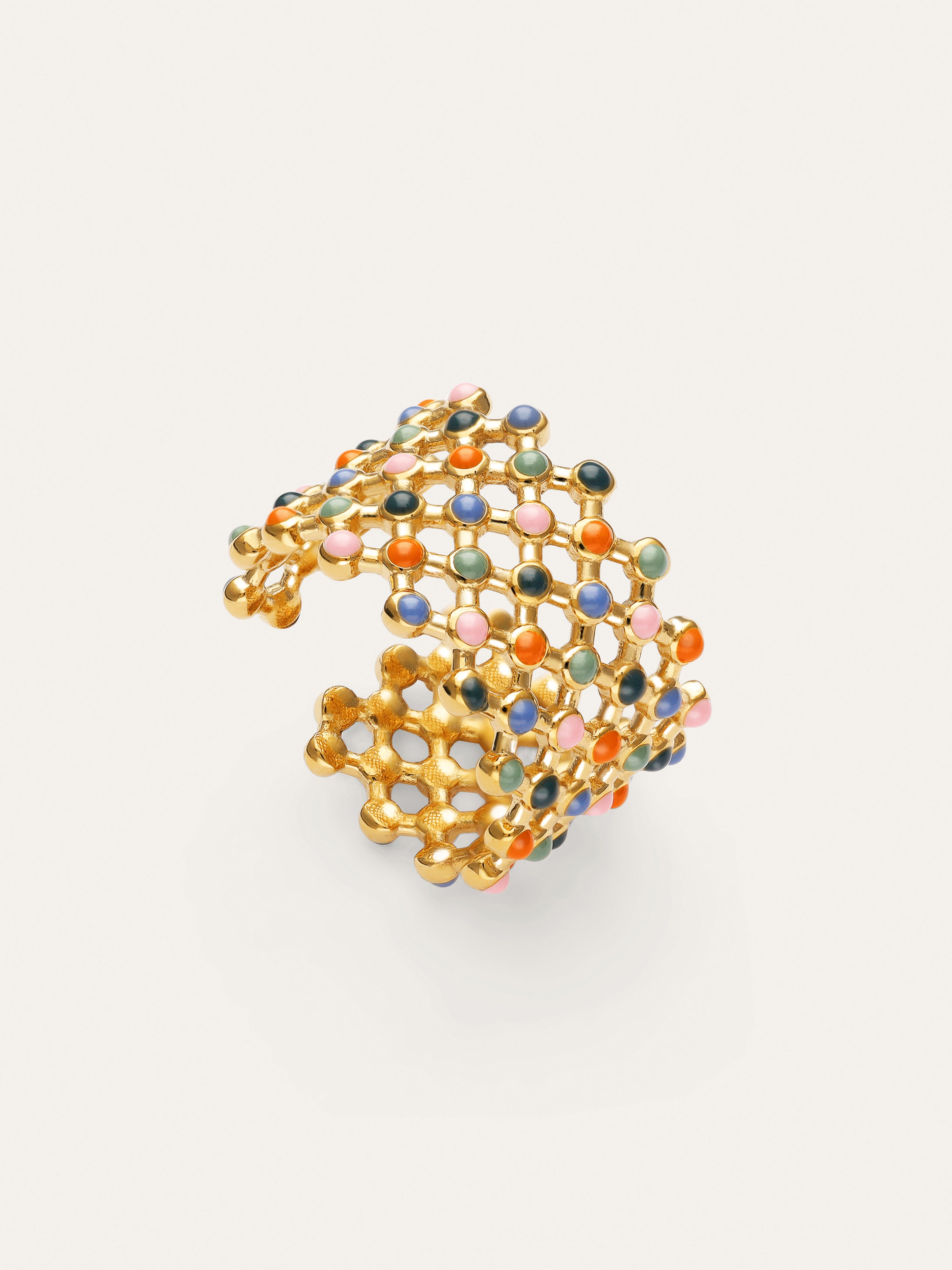 Mini Bomb Enamel Stainless Steel Gold Ring 