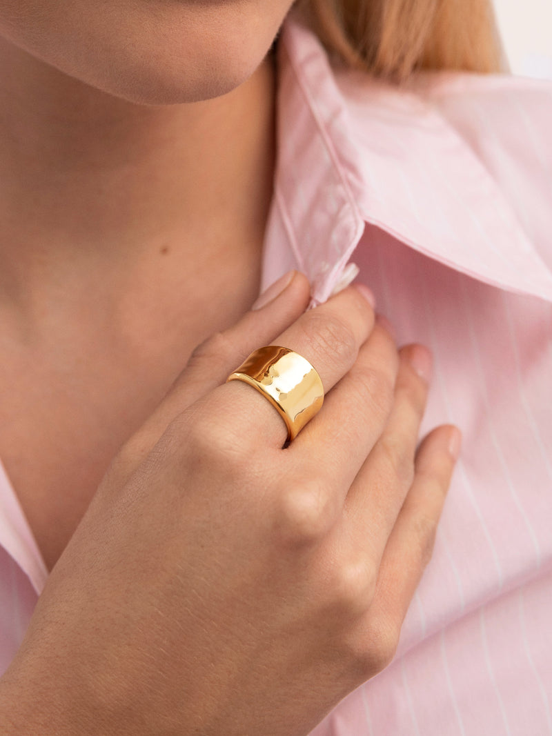 Ring My Ocean Edelstahl mit 18kt Goldbeschichtung