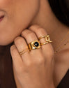 Anillo One Link Acero Baño Oro - vista 4