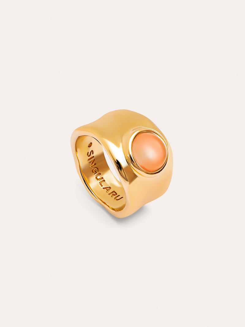 Anillo My Rose Quartz Baño Oro
