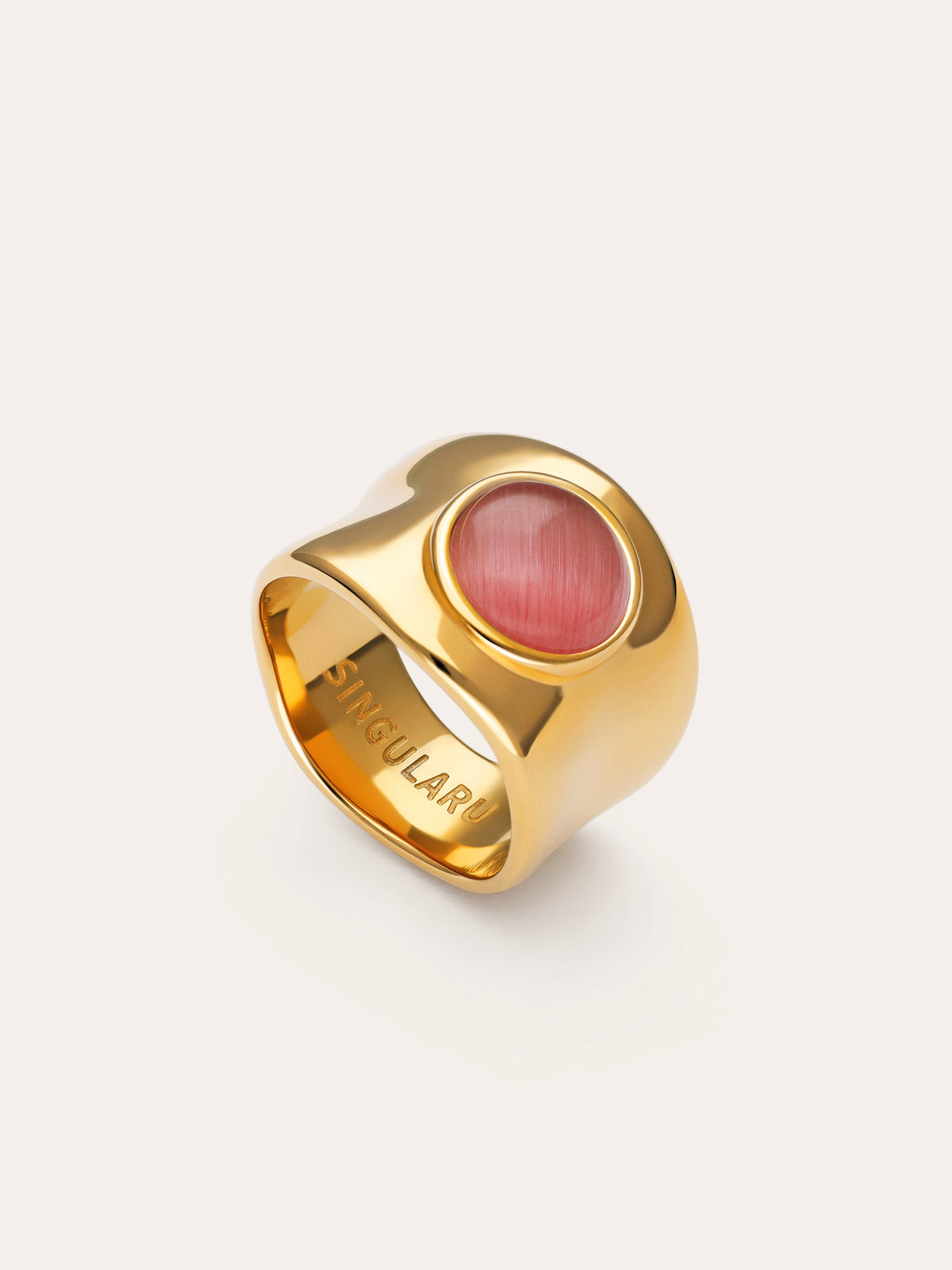 Imagen detalle de Anillo My Pink Stone Acero Baño Oro