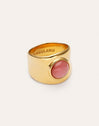 Anillo My Pink Stone Acero Baño Oro