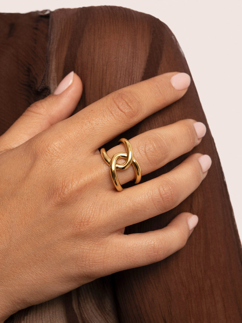 Anillo One Link Acero Baño Oro