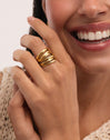 Anillo Ondina Acero Baño Oro