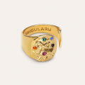 Anillo Organic Colors Zodiaco Baño Oro