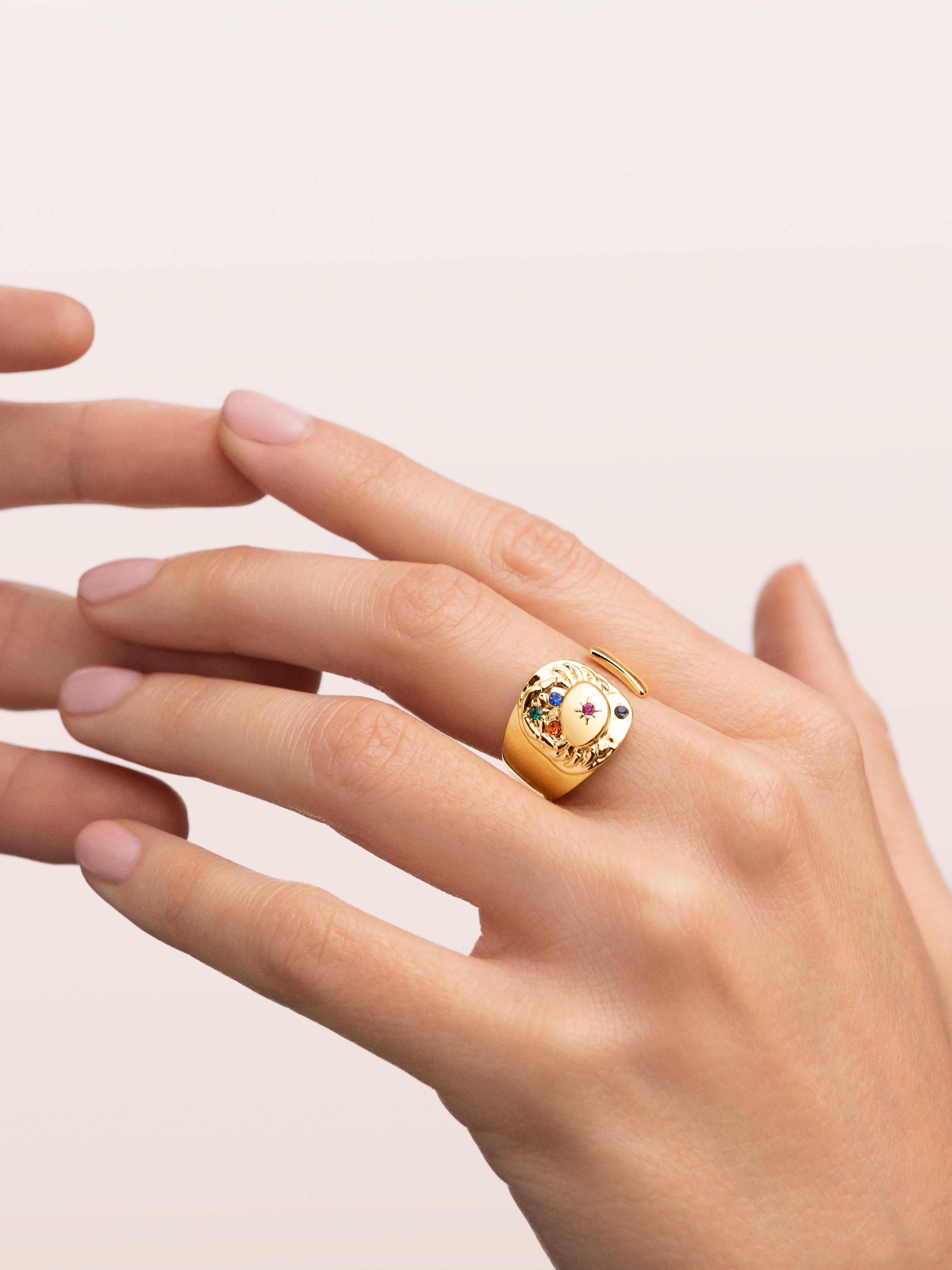 Anillo Organic Colors Zodiaco Baño Oro