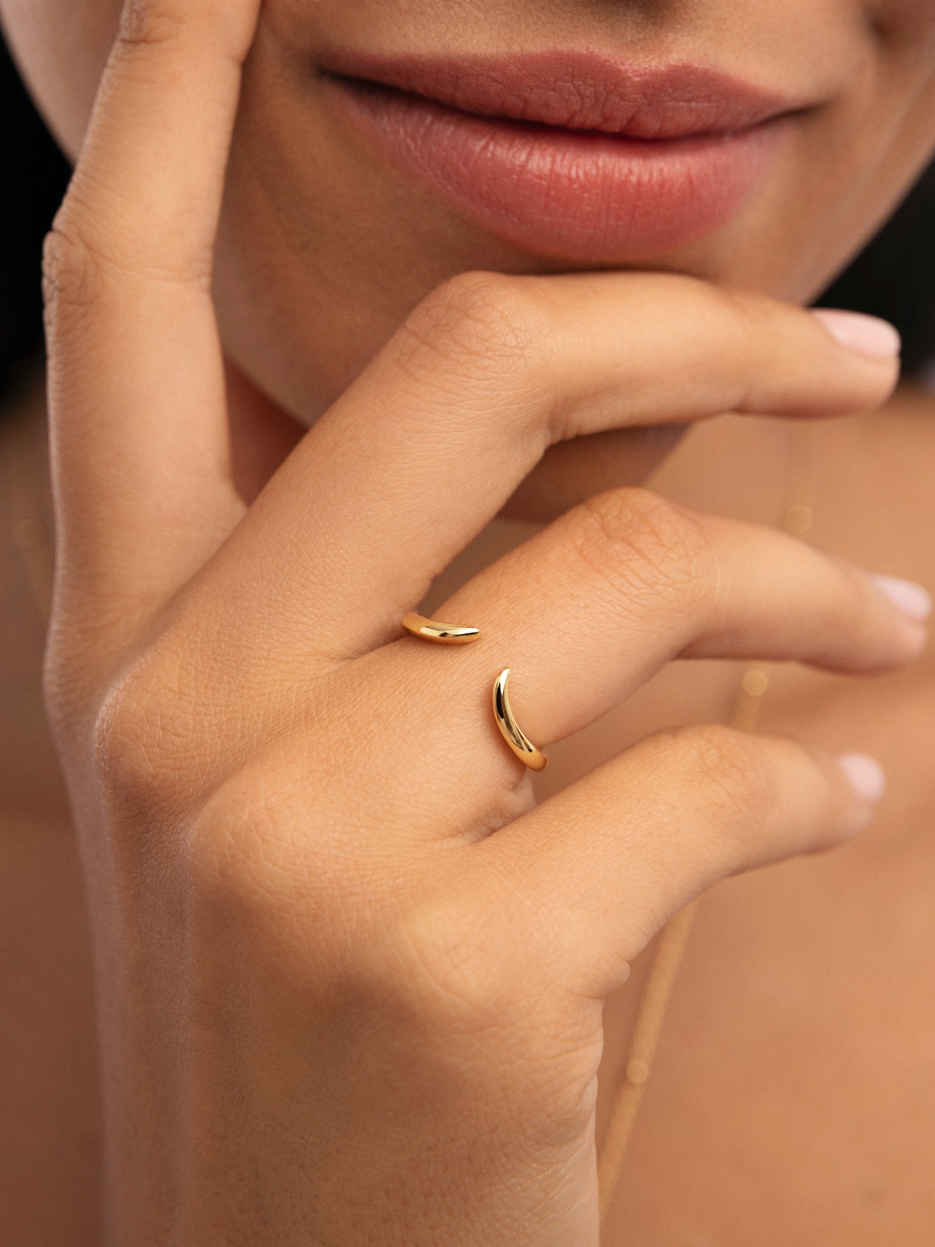 Anillo Peak Scarlett Plata Baño Oro