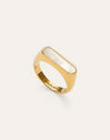 Anillo Proa Nácar Acero Baño Oro