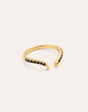 Peak Scarlett Black Ring Silber, vergoldet