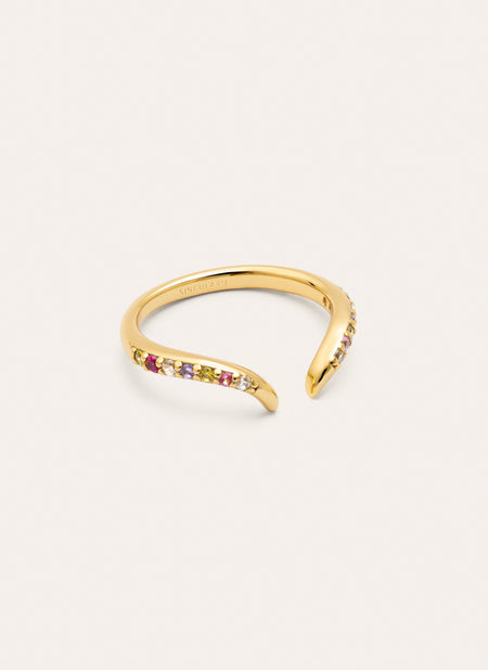 Peak Scarlett Colors Ring, Silber, vergoldet