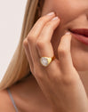 Ring Rosa de Los Vientos Perlmutt Vergoldet