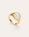 Ring Rosa de Los Vientos Perlmutt Vergoldet