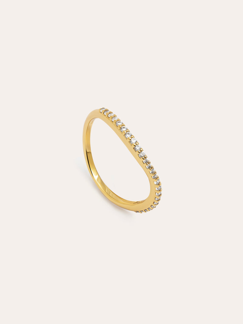 Feiner Scarlett Weiß Ring, vergoldet