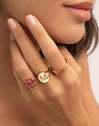 Anillo Buganvilla Raspberry Baño Oro Rosa