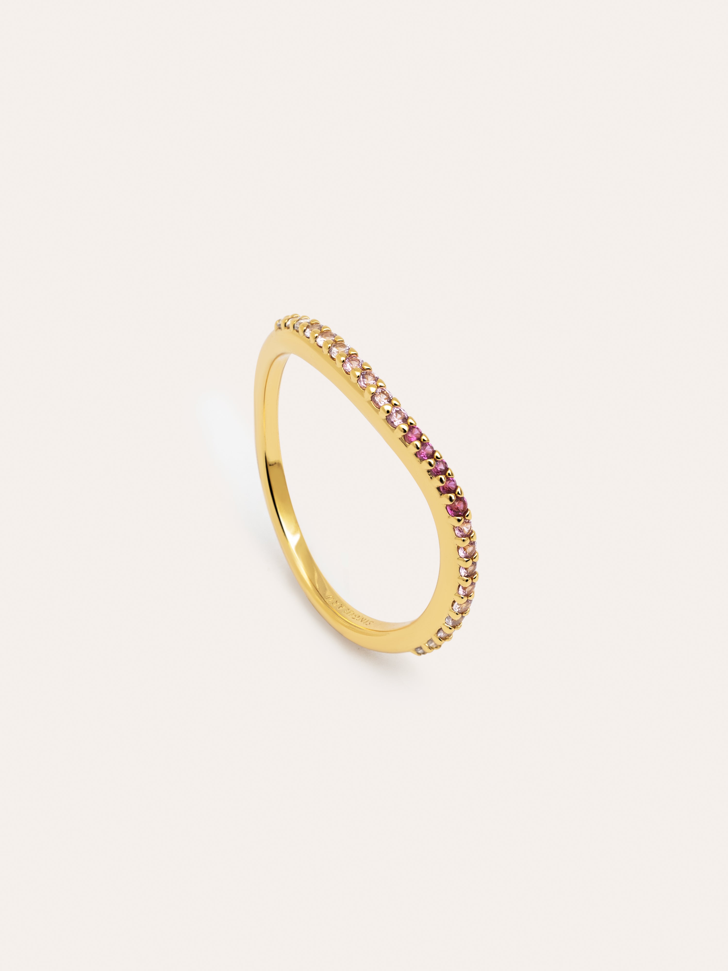 Feiner Scarlett Rosa Ring, vergoldet