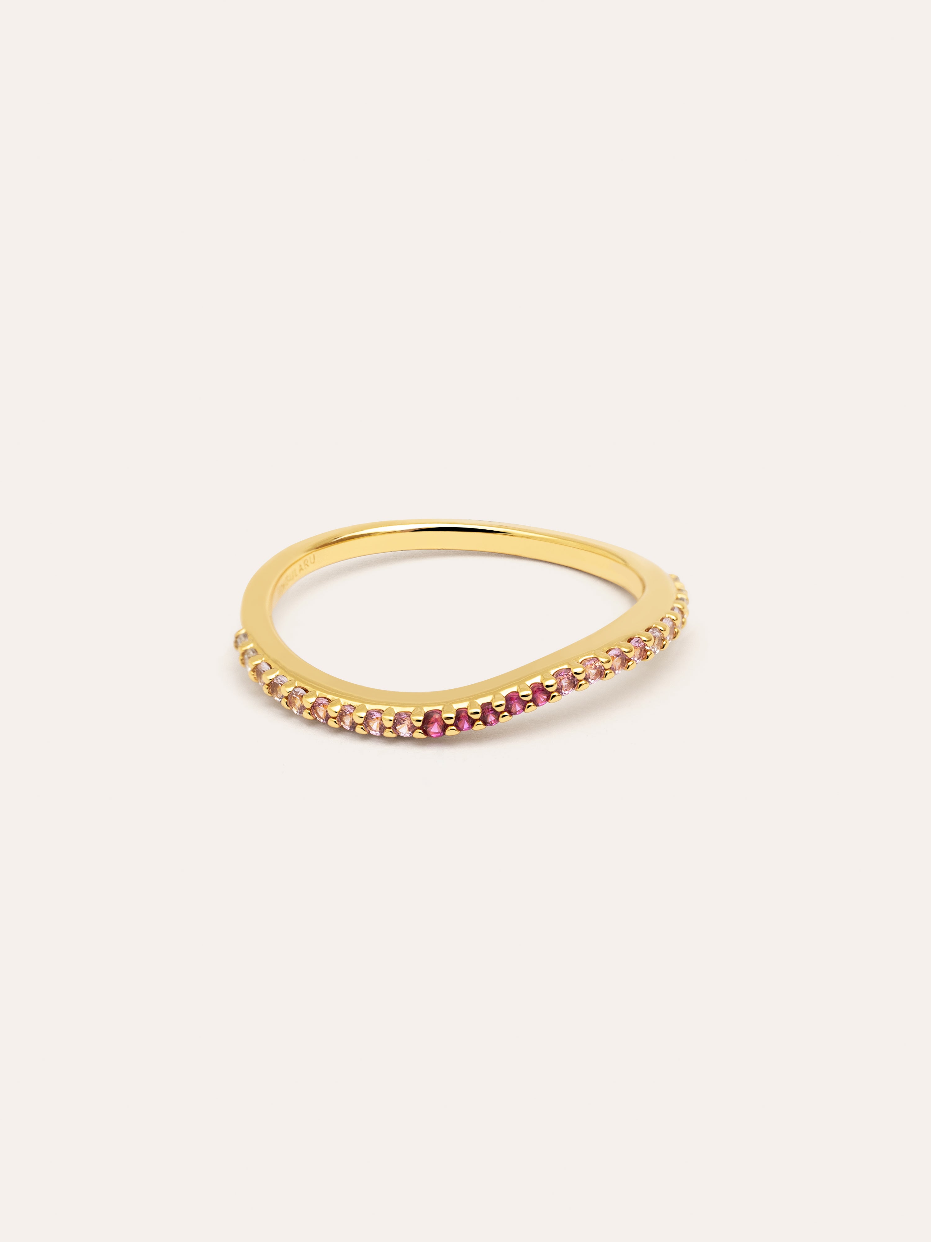 Feiner Scarlett Rosa Ring, vergoldet