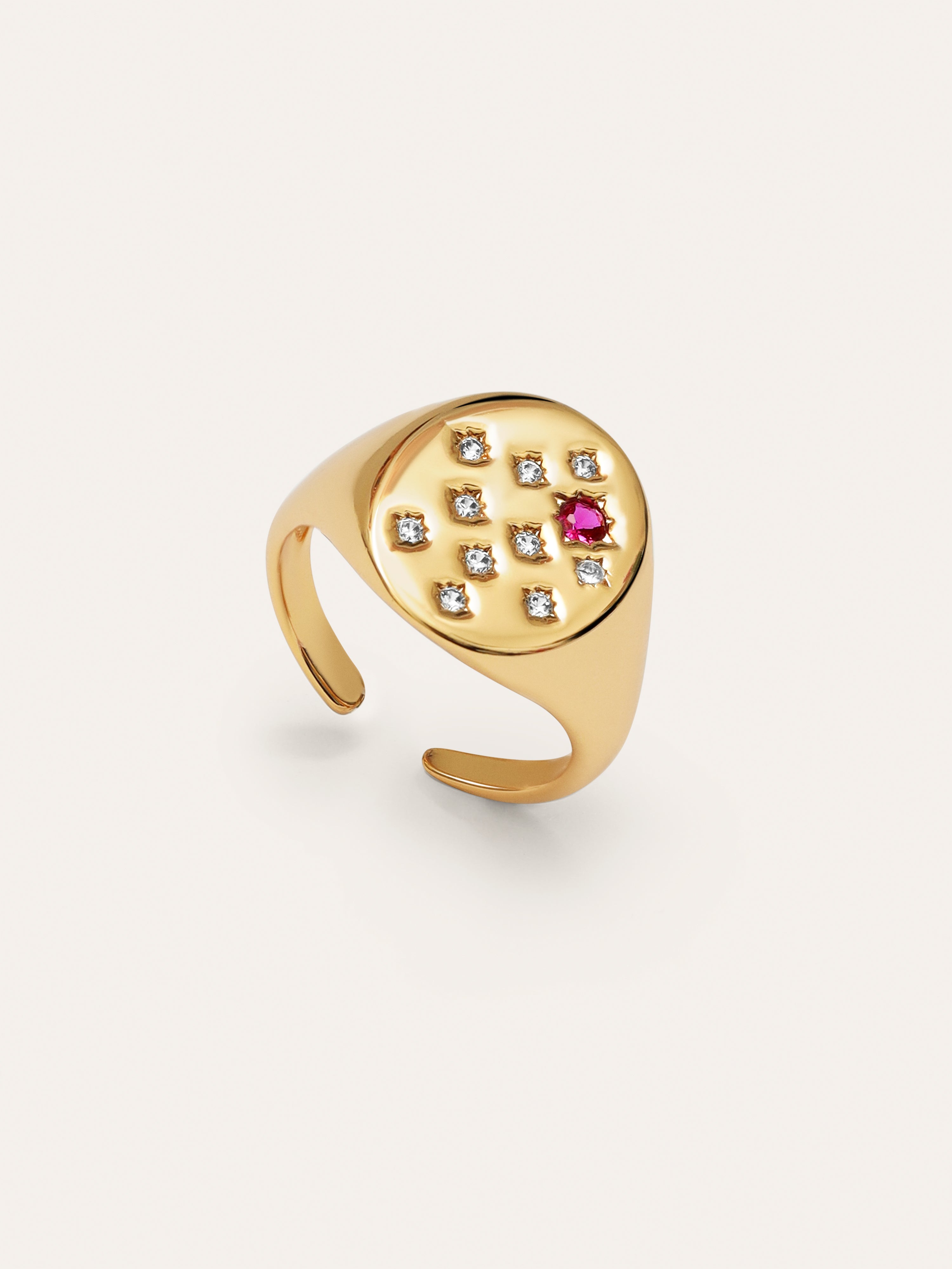 Siegelring Rosa, vergoldet