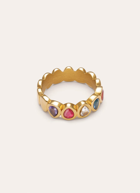 Anillo Sirena Colors Acero Baño Oro