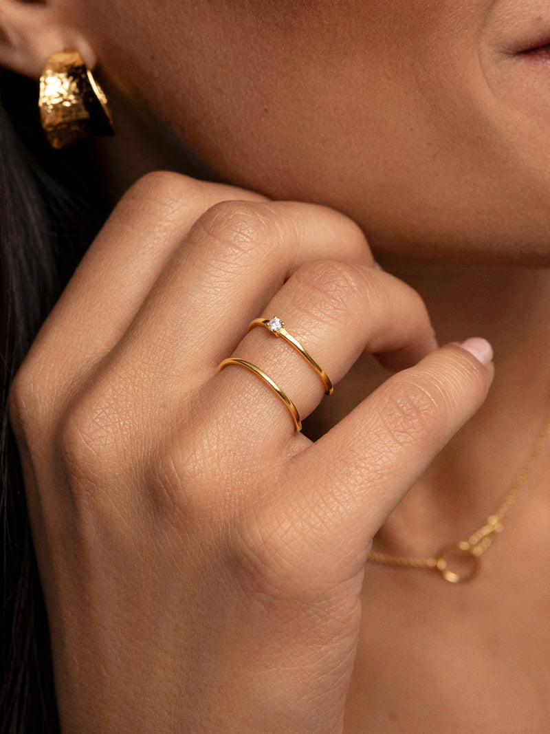 Anillo Spiral Spark Baño Oro