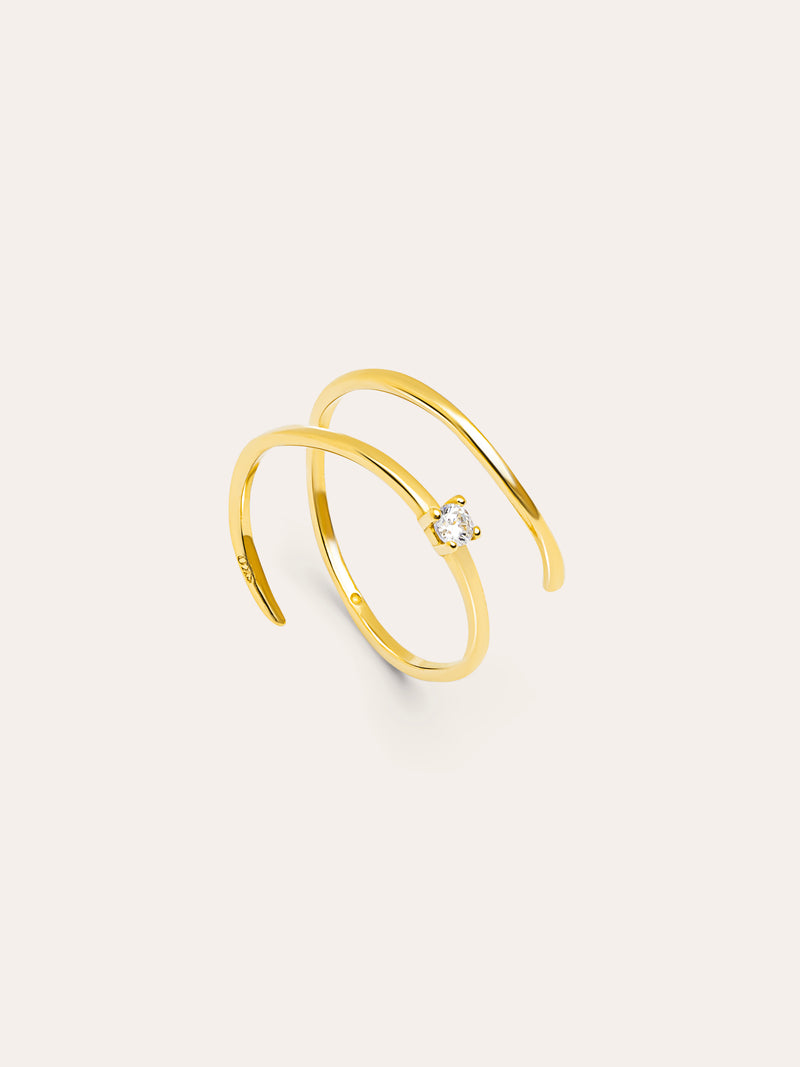 Bague Spiral Spark Argent Plaqué Or