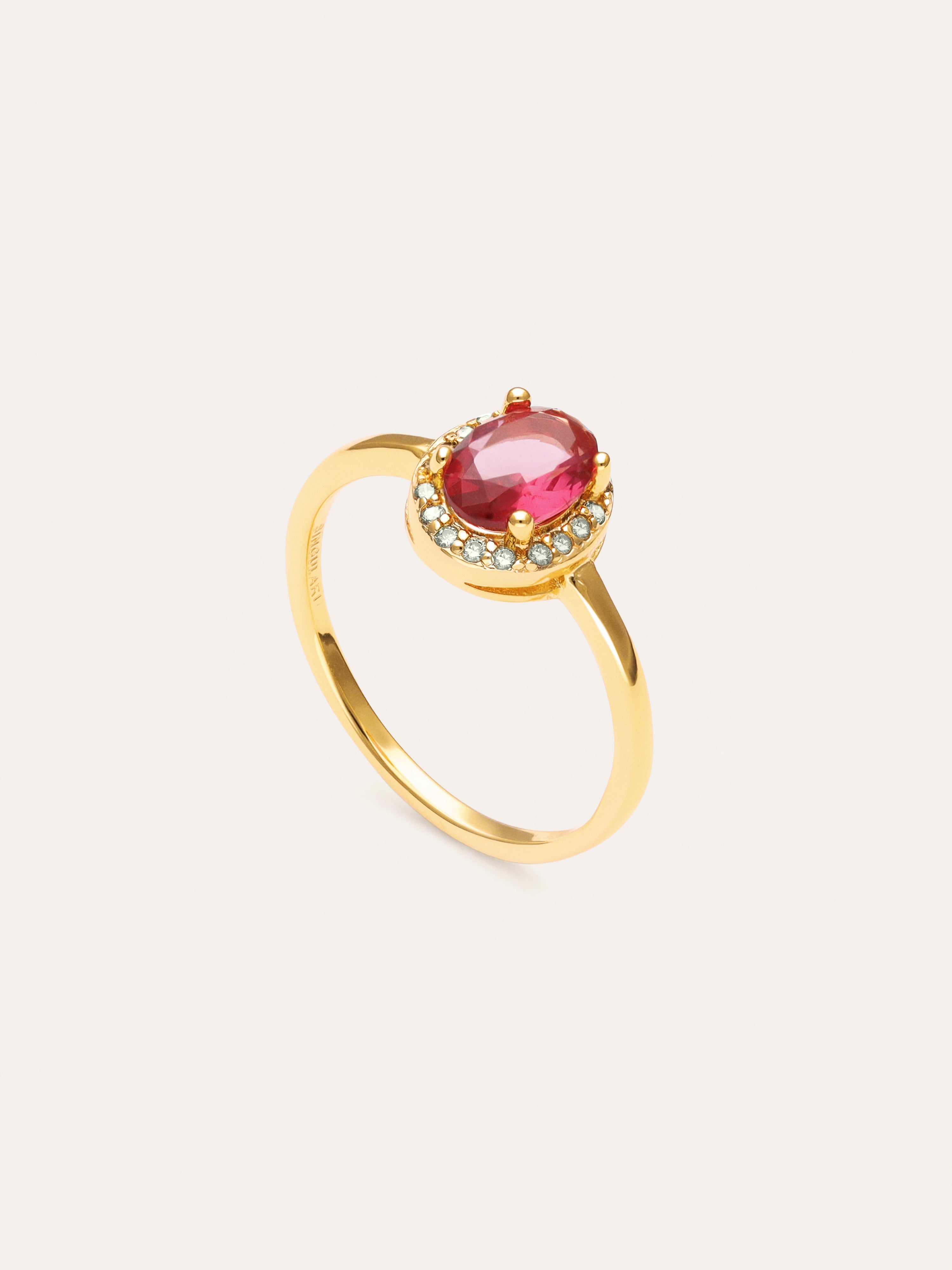 Anillo Strawberry Colors Baño Oro
