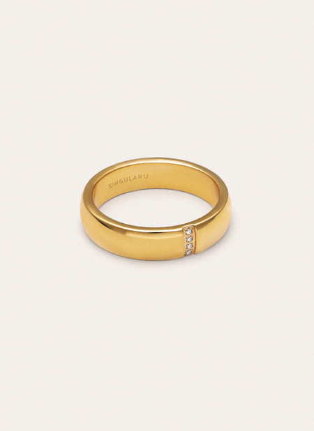 Anillo Starla Sparks Acero Baño Oro