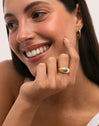 Bague Sunbeam Bleue Plaqué Or