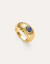 Bague Sunbeam Bleue Plaqué Or