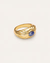 Bague Sunbeam Bleue Plaqué Or