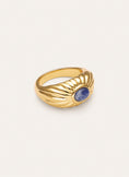 Anillo Sunbeam Azul Baño Oro