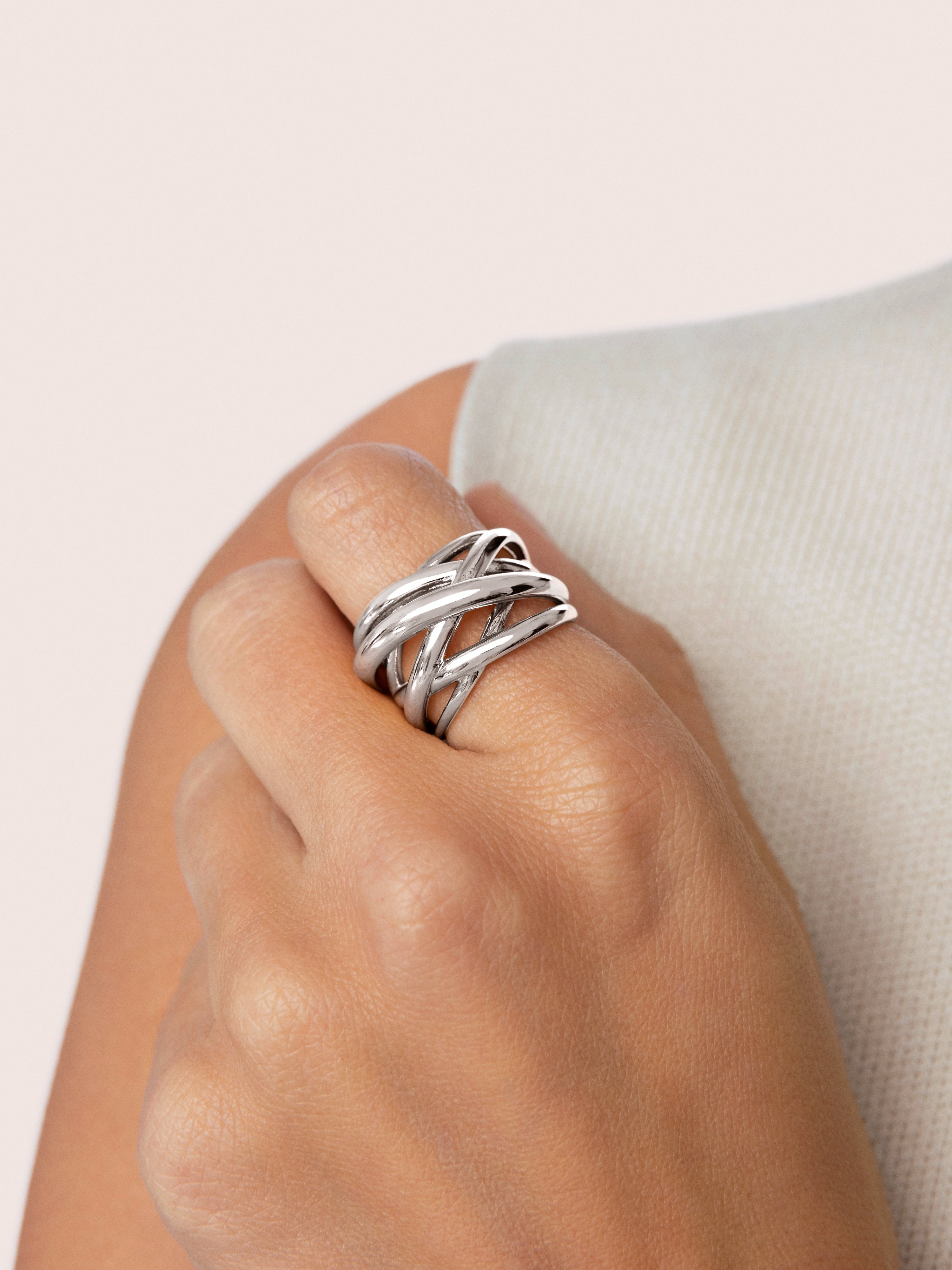 Anillo Triple Cross Acero