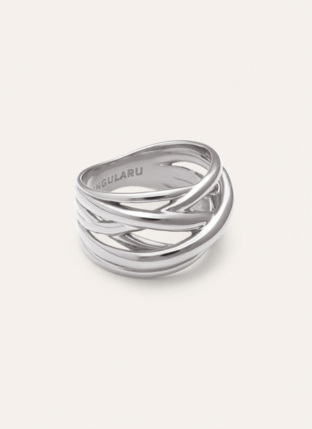 Triple Cross Stainless Steel Ring