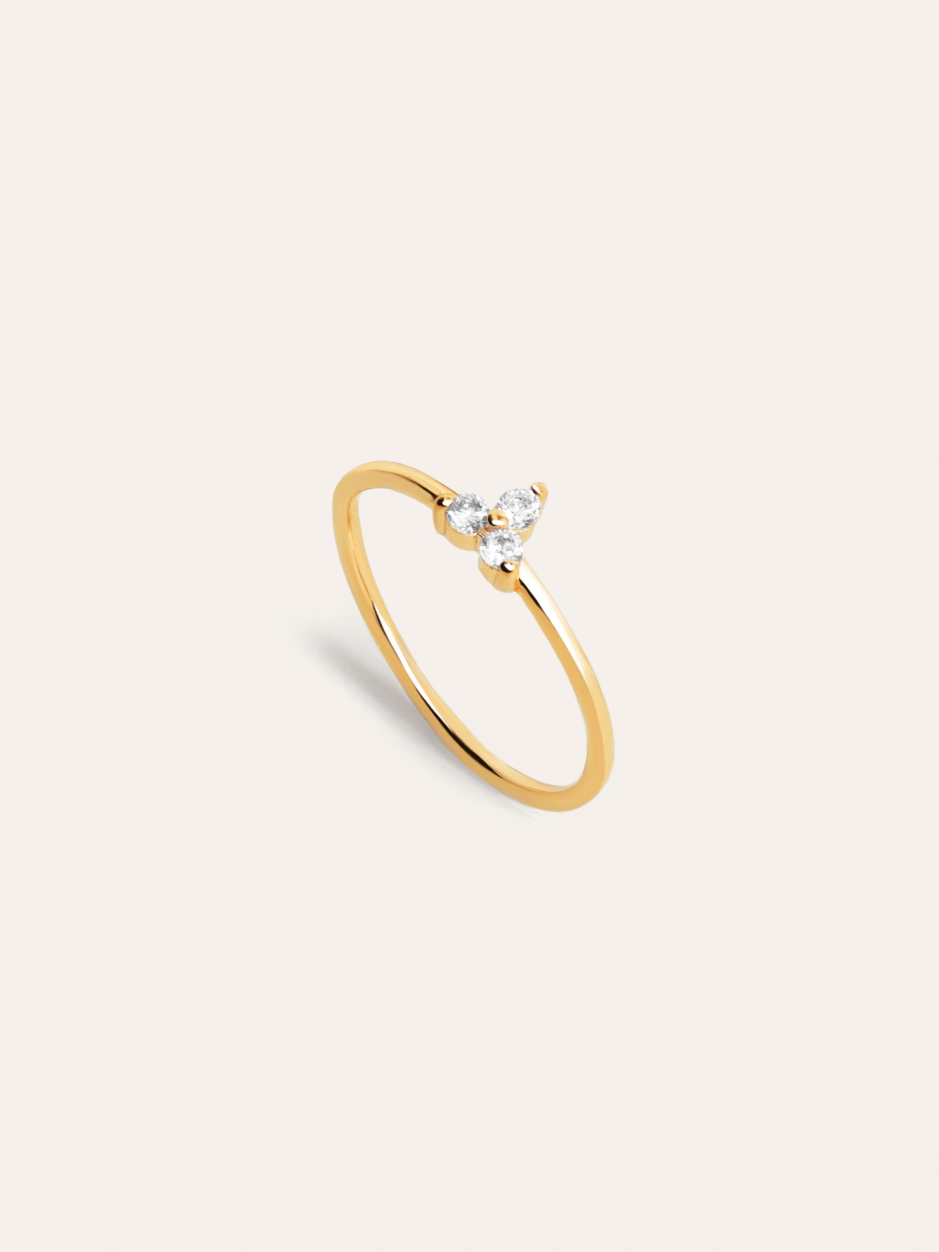 Anillo Trébol Baño Oro