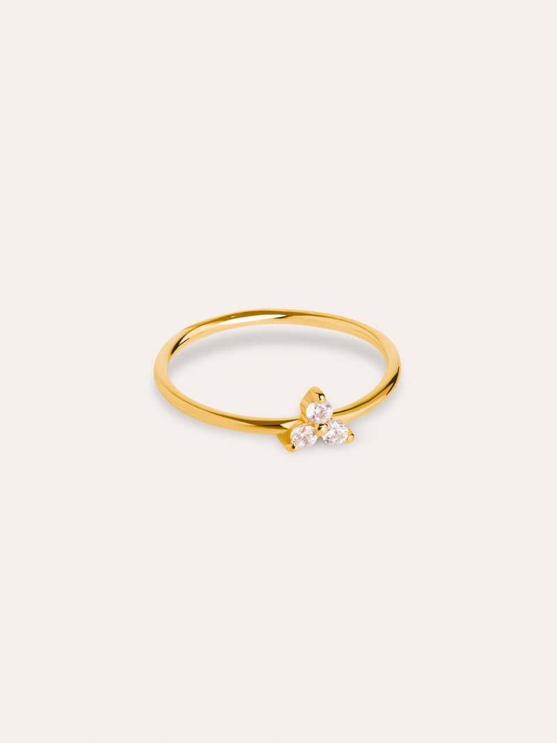 Anillo Trébol Baño Oro