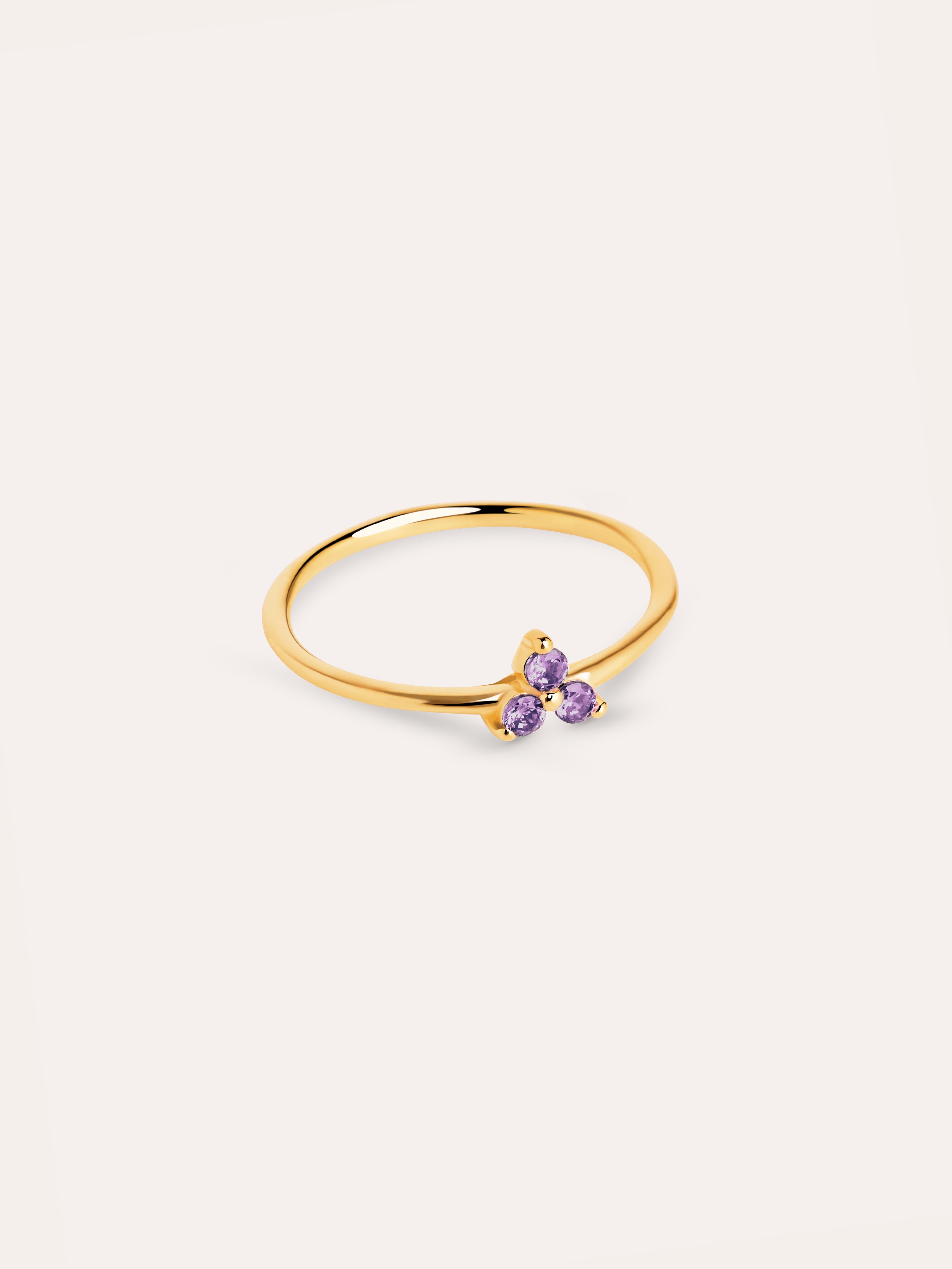 Lavande Clover Ring Gold Plated