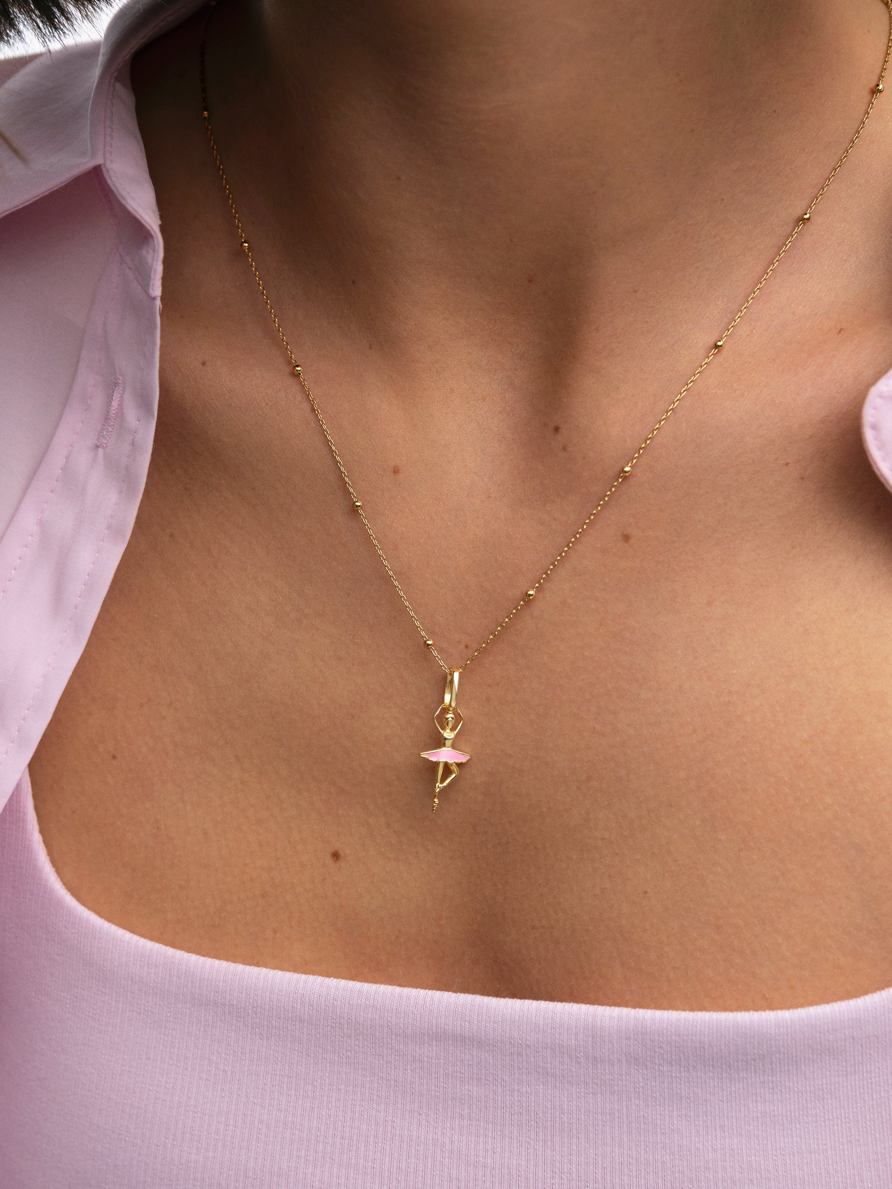 Ballerina-Charm, vergoldet