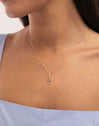 Charm Seepferdchen Blau Vergoldet