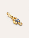Charm Seepferdchen Blau Vergoldet