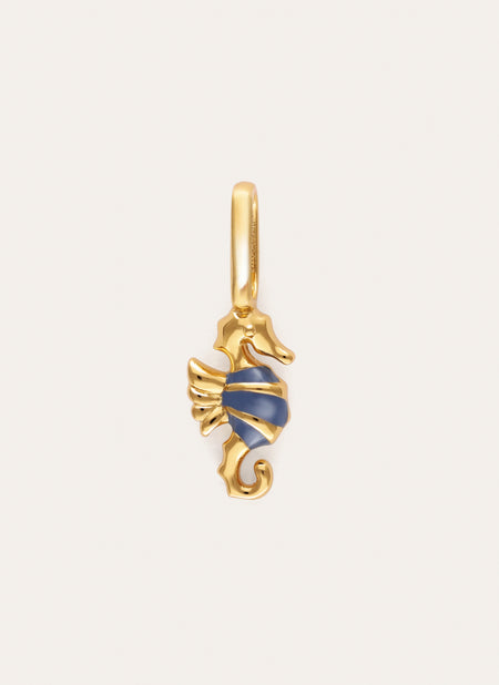 Charm Caballito de Mar Azul Baño Oro