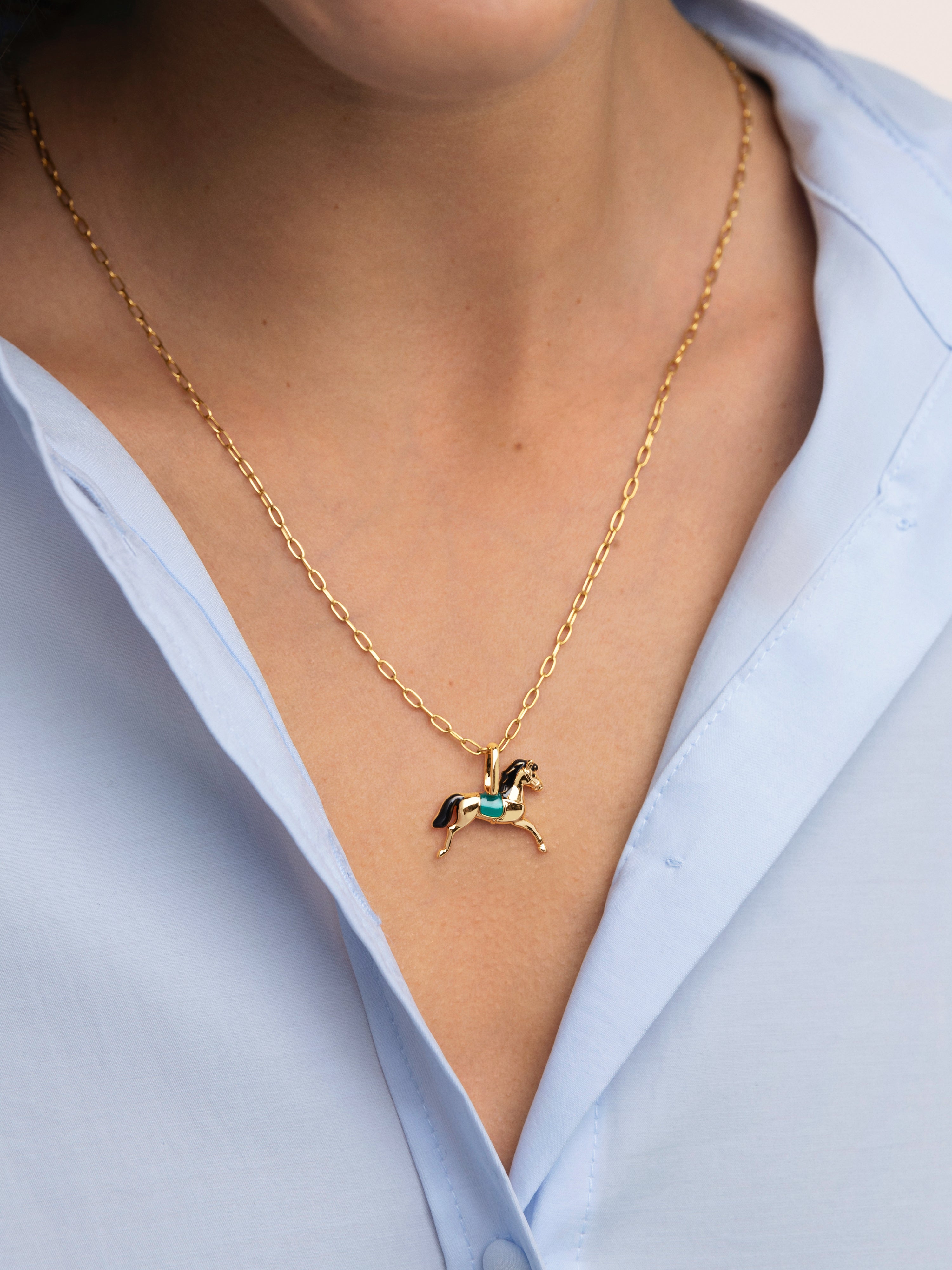 Pferde-Charm, vergoldet