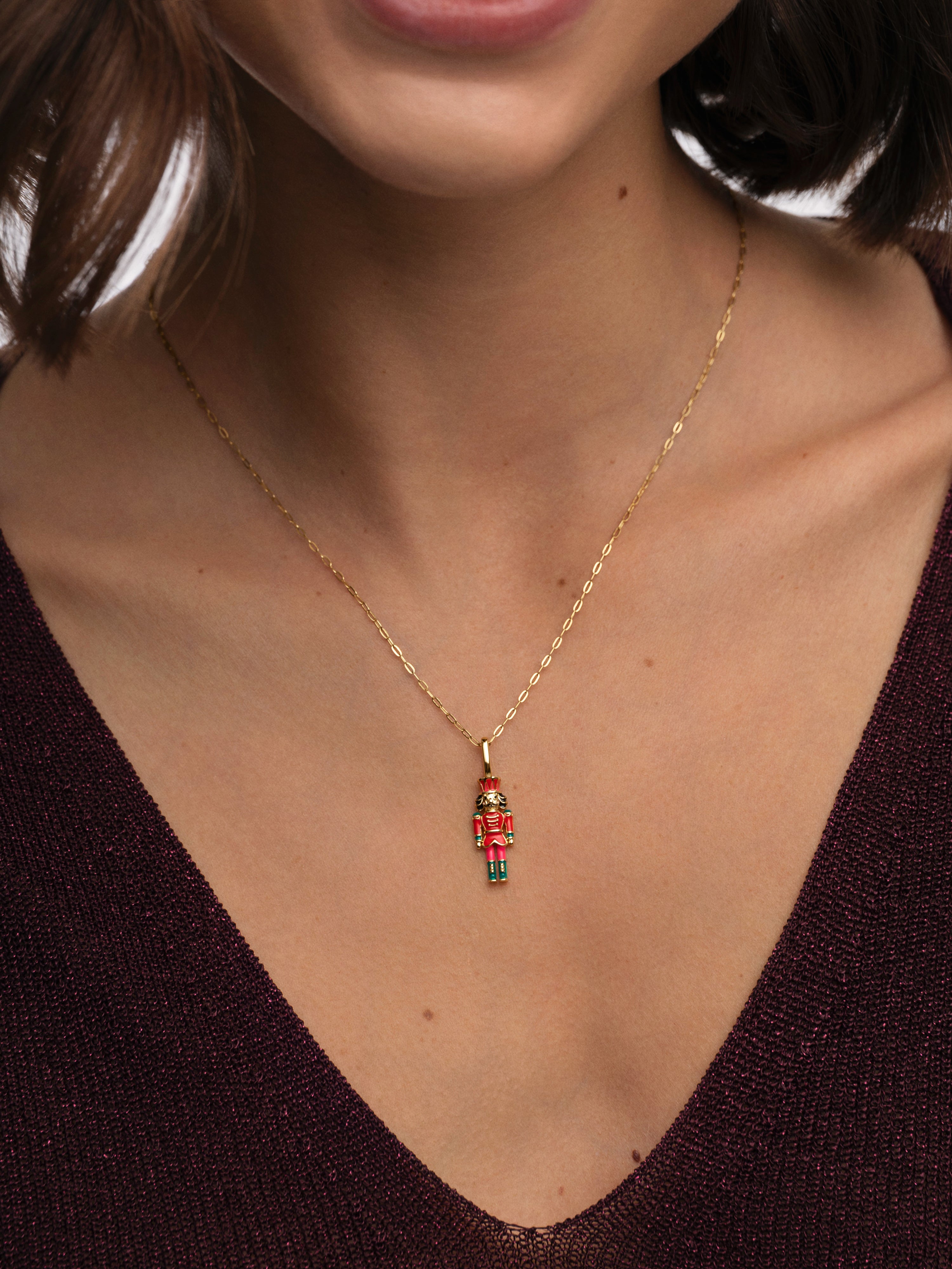 Nussknacker-Charm, vergoldet