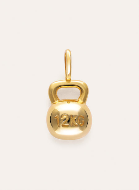 Kettlebell Charm Edelstahl, vergoldet