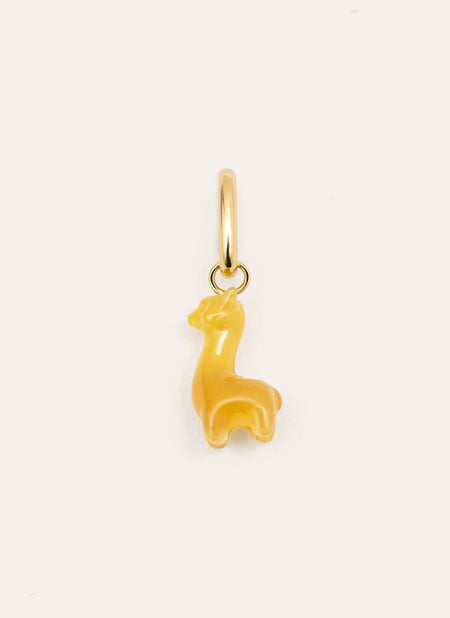 Charm Llama Stone Plata Baño Oro