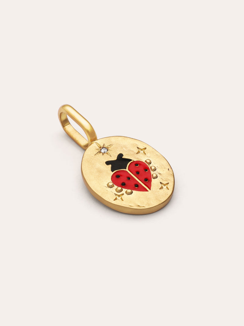 Charm Joaninha Banho de Ouro