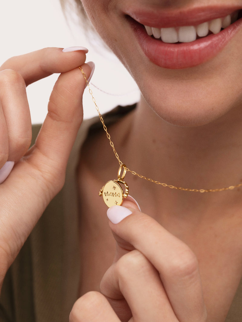 Charm Medaillon Doble Mama Lovely Heart vergoldet